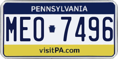 PA license plate MEO7496