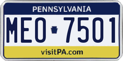 PA license plate MEO7501