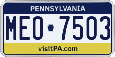 PA license plate MEO7503