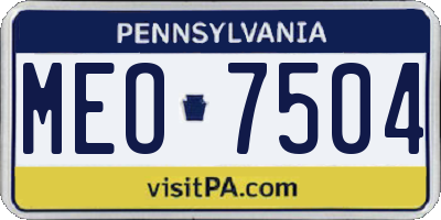 PA license plate MEO7504