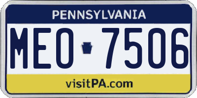 PA license plate MEO7506