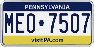 PA license plate MEO7507