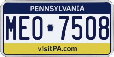 PA license plate MEO7508