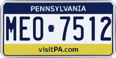 PA license plate MEO7512