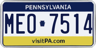 PA license plate MEO7514