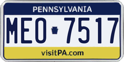 PA license plate MEO7517
