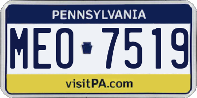PA license plate MEO7519