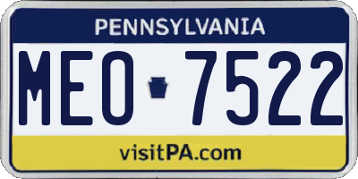 PA license plate MEO7522