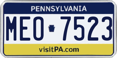 PA license plate MEO7523