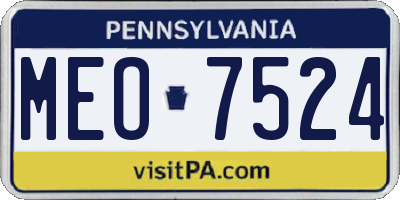 PA license plate MEO7524