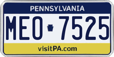 PA license plate MEO7525