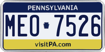 PA license plate MEO7526