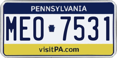 PA license plate MEO7531