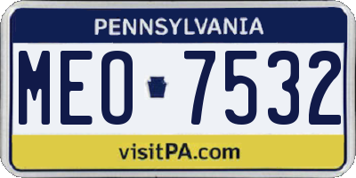 PA license plate MEO7532