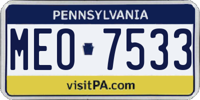 PA license plate MEO7533
