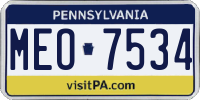 PA license plate MEO7534