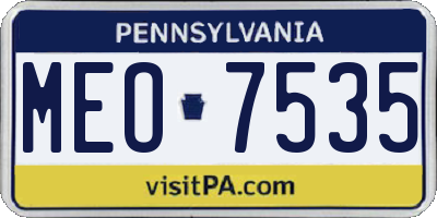 PA license plate MEO7535