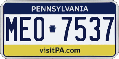 PA license plate MEO7537