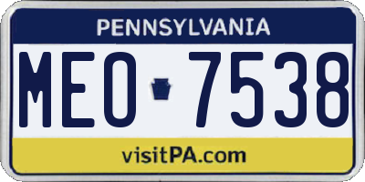 PA license plate MEO7538