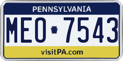 PA license plate MEO7543