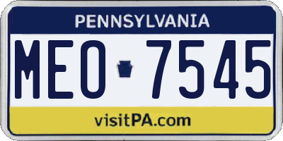 PA license plate MEO7545