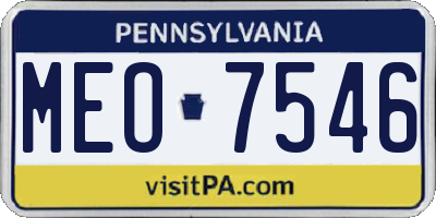 PA license plate MEO7546