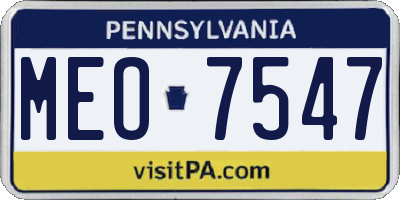 PA license plate MEO7547
