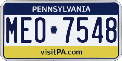 PA license plate MEO7548