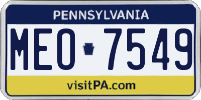 PA license plate MEO7549
