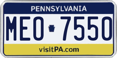 PA license plate MEO7550