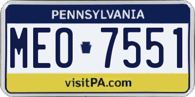 PA license plate MEO7551