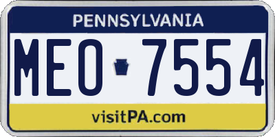 PA license plate MEO7554