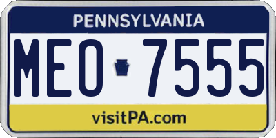 PA license plate MEO7555