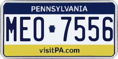 PA license plate MEO7556