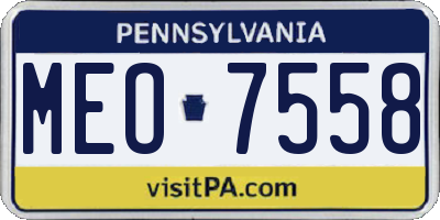 PA license plate MEO7558