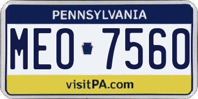 PA license plate MEO7560