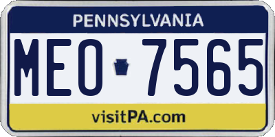 PA license plate MEO7565