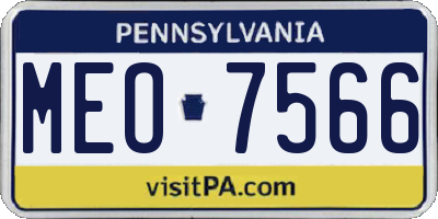 PA license plate MEO7566