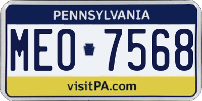 PA license plate MEO7568