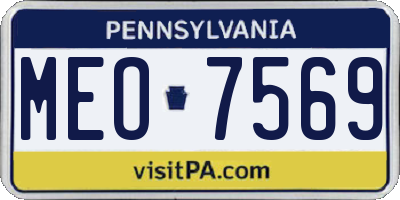 PA license plate MEO7569