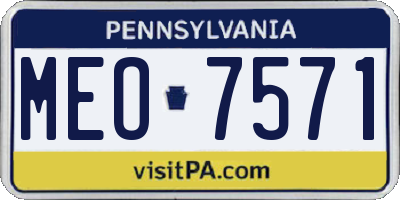 PA license plate MEO7571