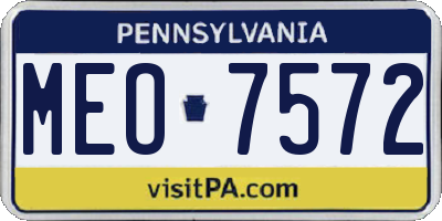 PA license plate MEO7572