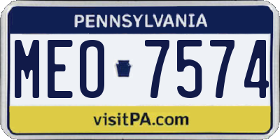 PA license plate MEO7574