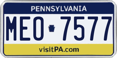 PA license plate MEO7577