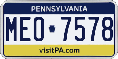 PA license plate MEO7578