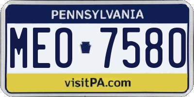 PA license plate MEO7580