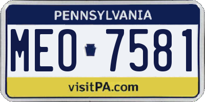 PA license plate MEO7581
