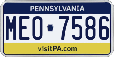 PA license plate MEO7586