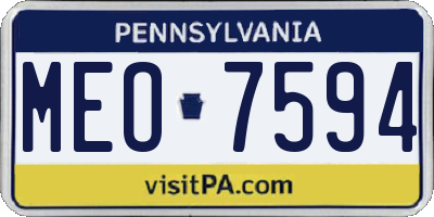 PA license plate MEO7594