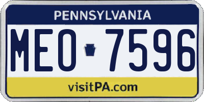 PA license plate MEO7596